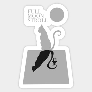 Cat Full Moon Stroll - Everyday is Caturday Sticker